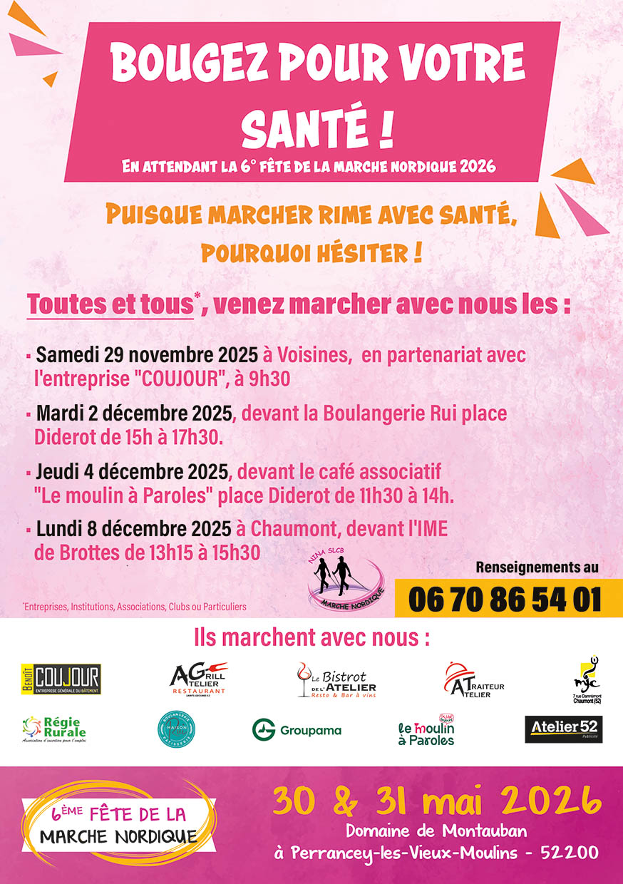Flyer Marche Nordique à Langres