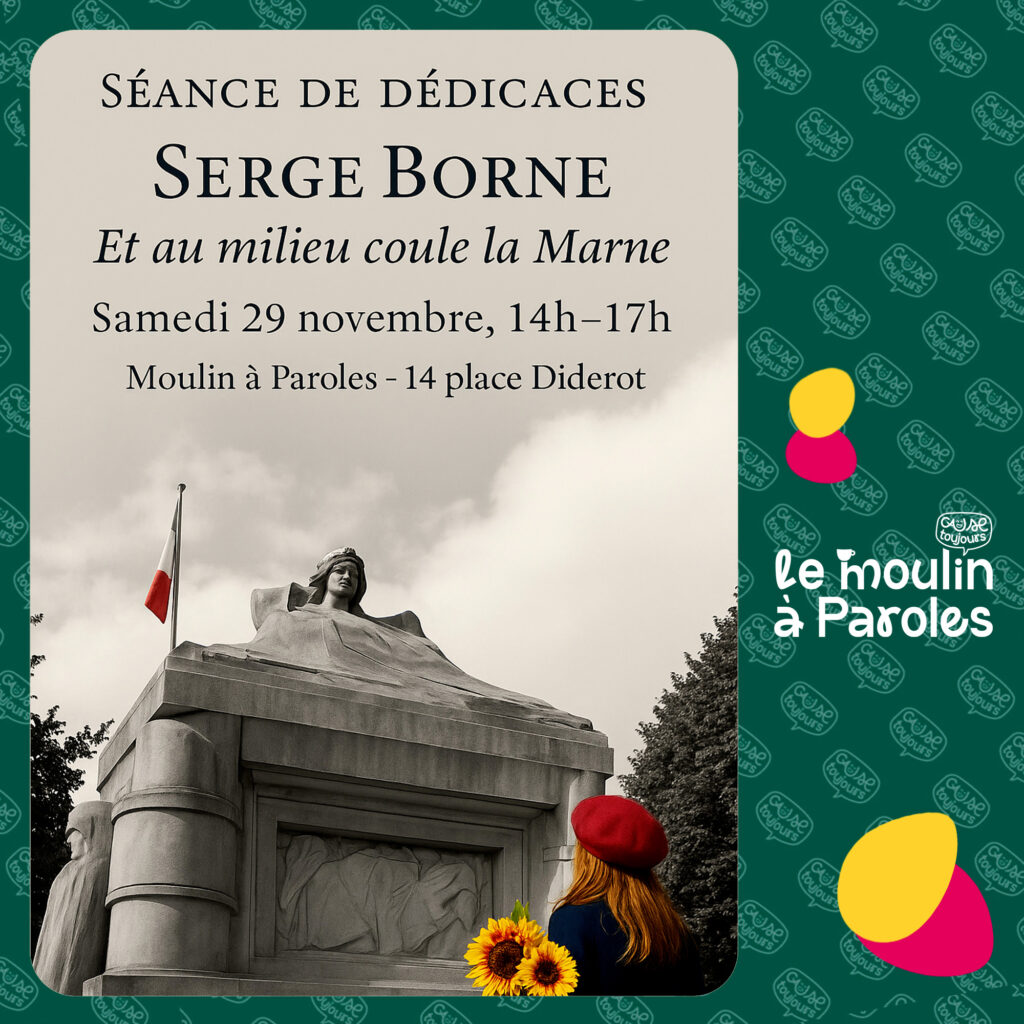 Serge Borne présente son prochain ouvrage, qui sortira mi-novembre chez Cause Toujours, l'association au Moulis à Paroles à Langres