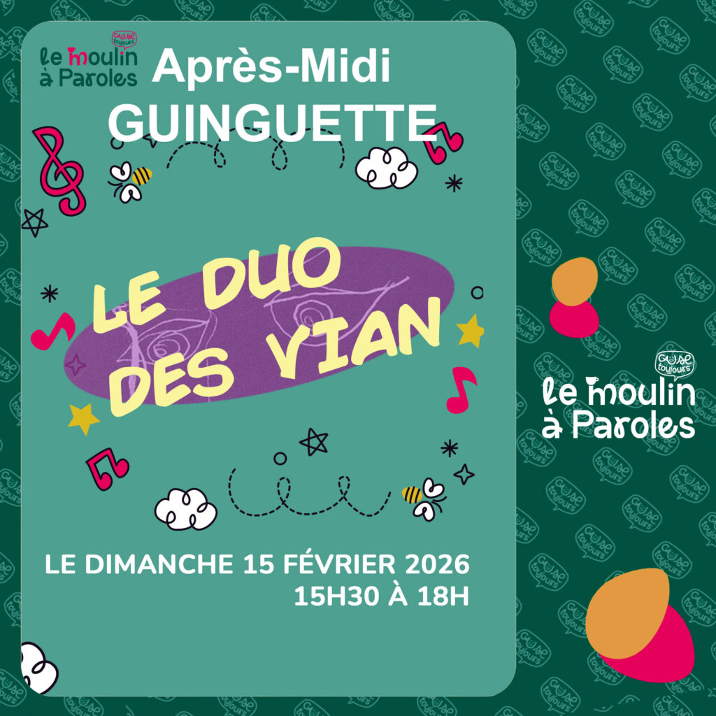 Après-midi Guinguette avec le Duo des Vian, le dimanche 15 février 2026 de 15h30 à 18h au café le "Moulin à Paroles" association Cause Toujours à Langres
