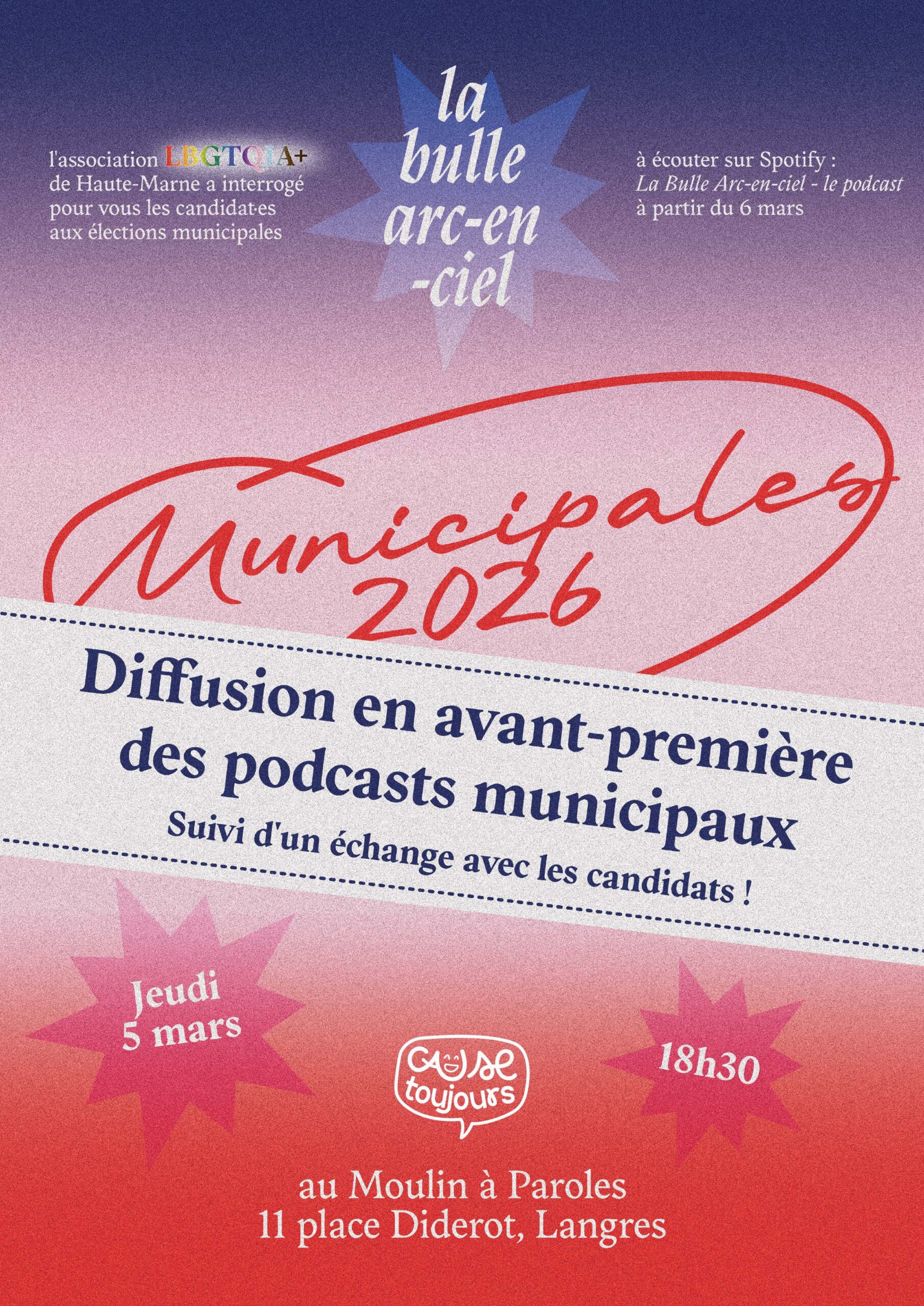 Affiche – Municipales 2026 : diffusion en avant-première des podcasts municipaux